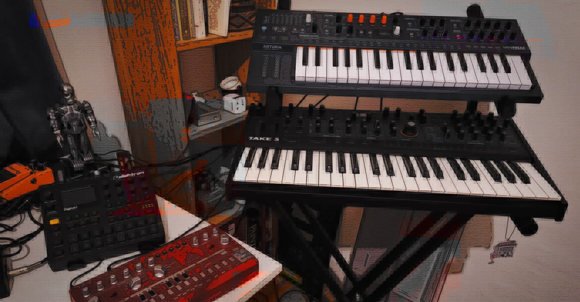 Thorquato Peters's synthesizers and drum machines